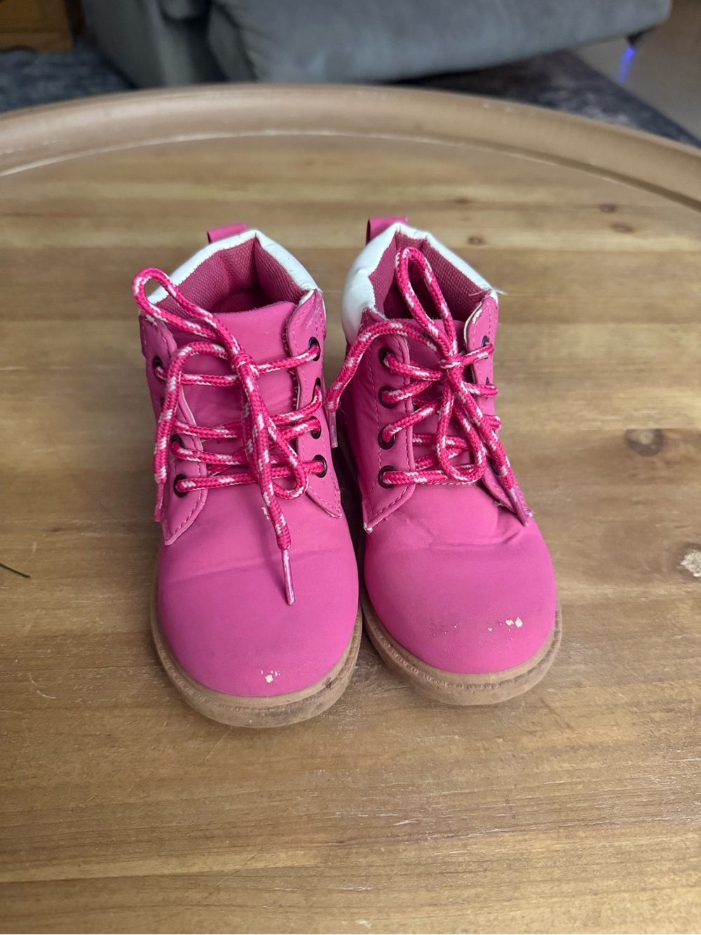 Josmo Hot Pink Lace-Up Kids Boots